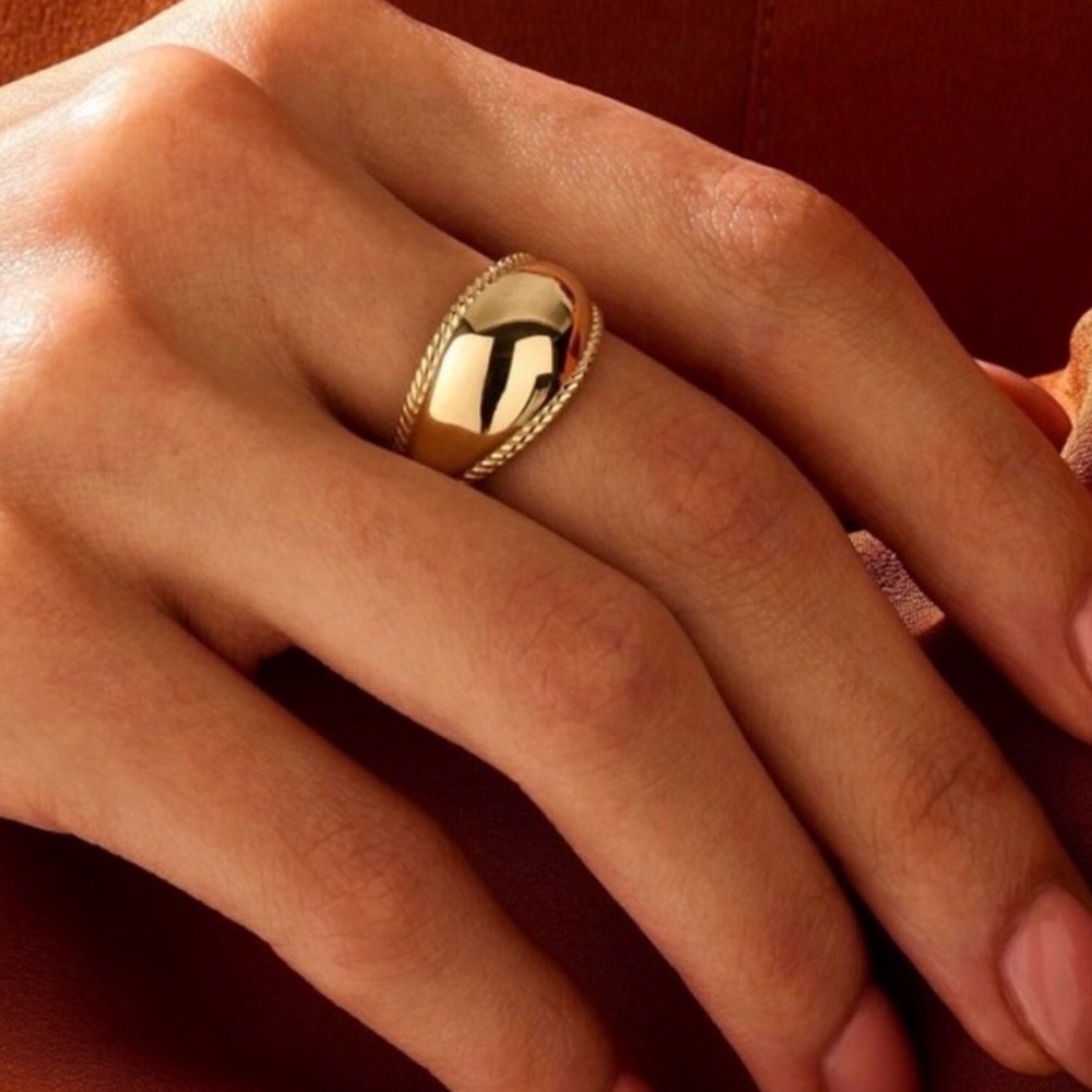 10k solid Gold Dome Statement Ring from England Artist Brennmore size 6.5